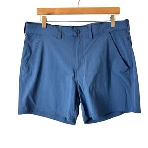 HUK Fishing Shorts Mens XL Blue Tech 5" Performance Moisture Wicking Activewear